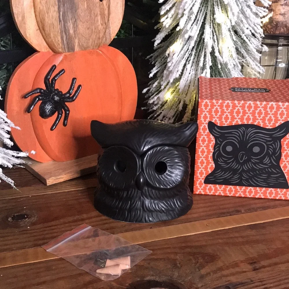Crate&Barrel X PATCH NYC Collaboration Whimsical Black Owl Incense Burner 🦉
